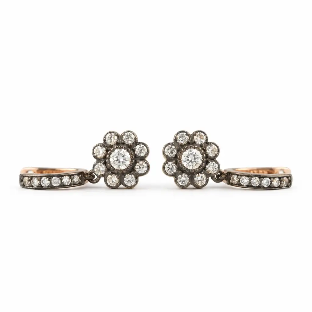 CCC4WE5JWE Bakır Renk Taşlı Küpe - Görsel 1