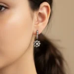 Bakır Renk Taşlı Küpe - Görsel 2