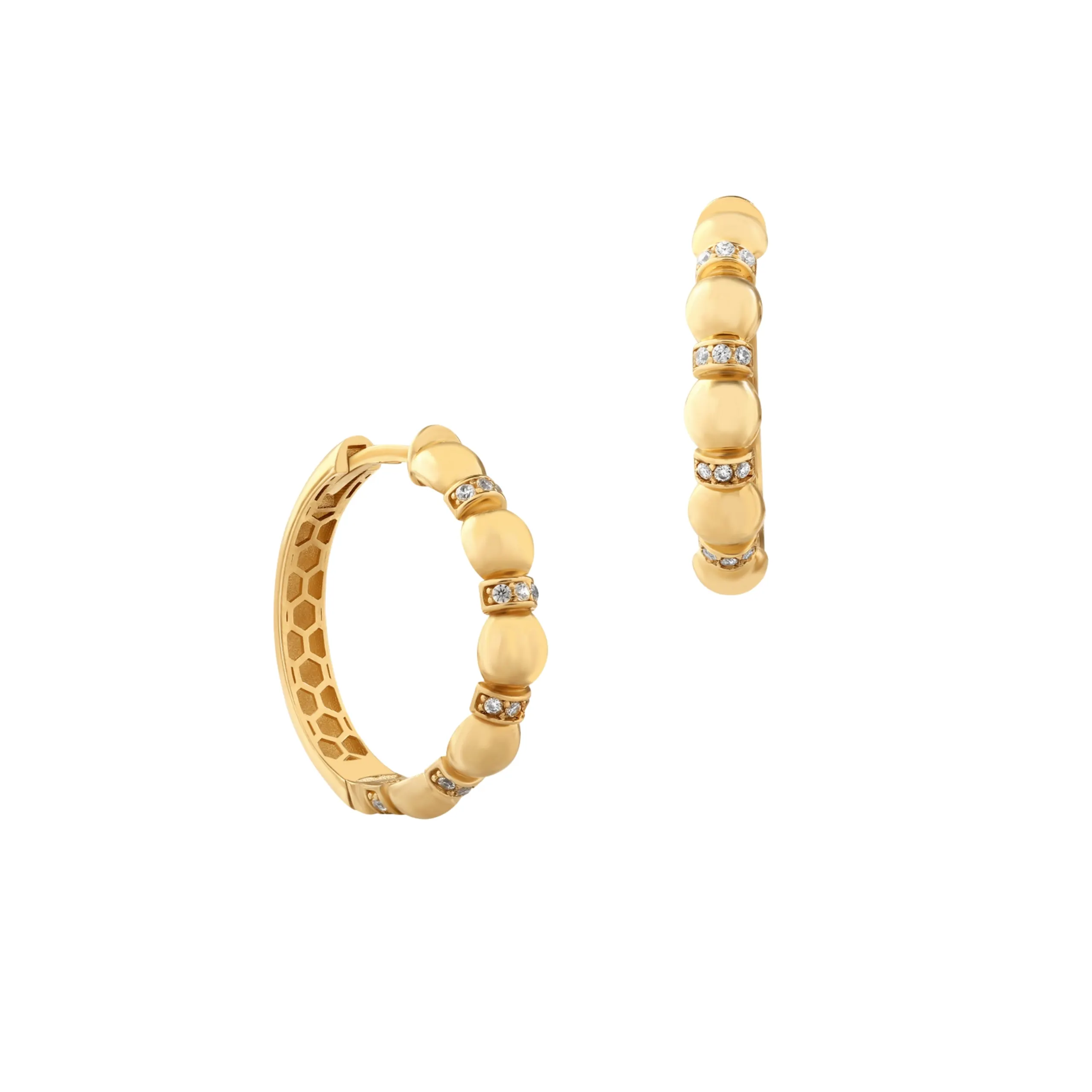09H893KCG Taşlı Halka Küpe - Çap 1.9 cm (Atasay) - Görsel 1